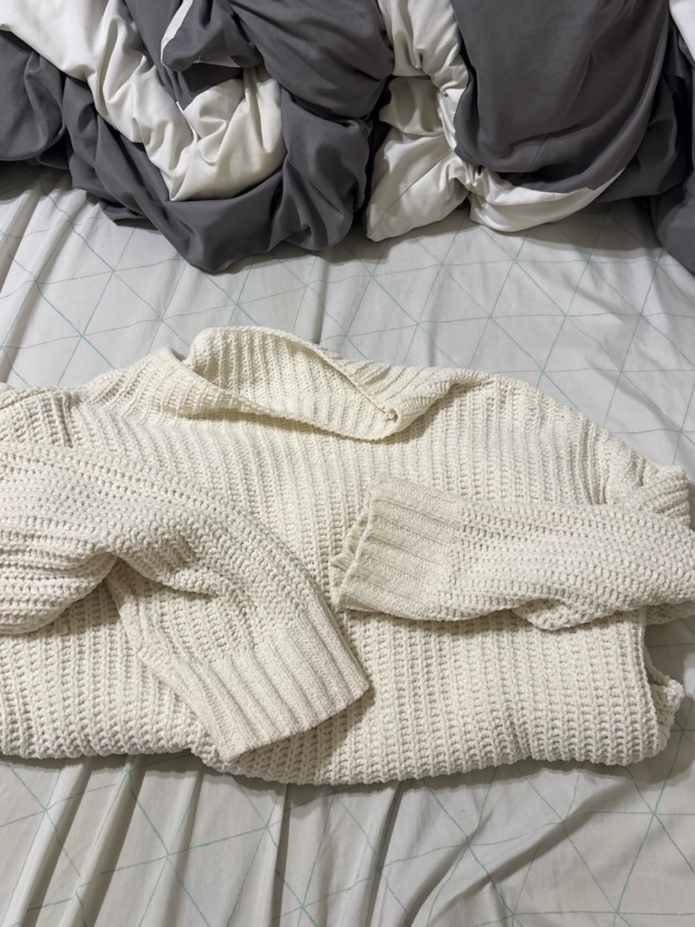 True Craft Cream Cowl Neck Knit Sweater